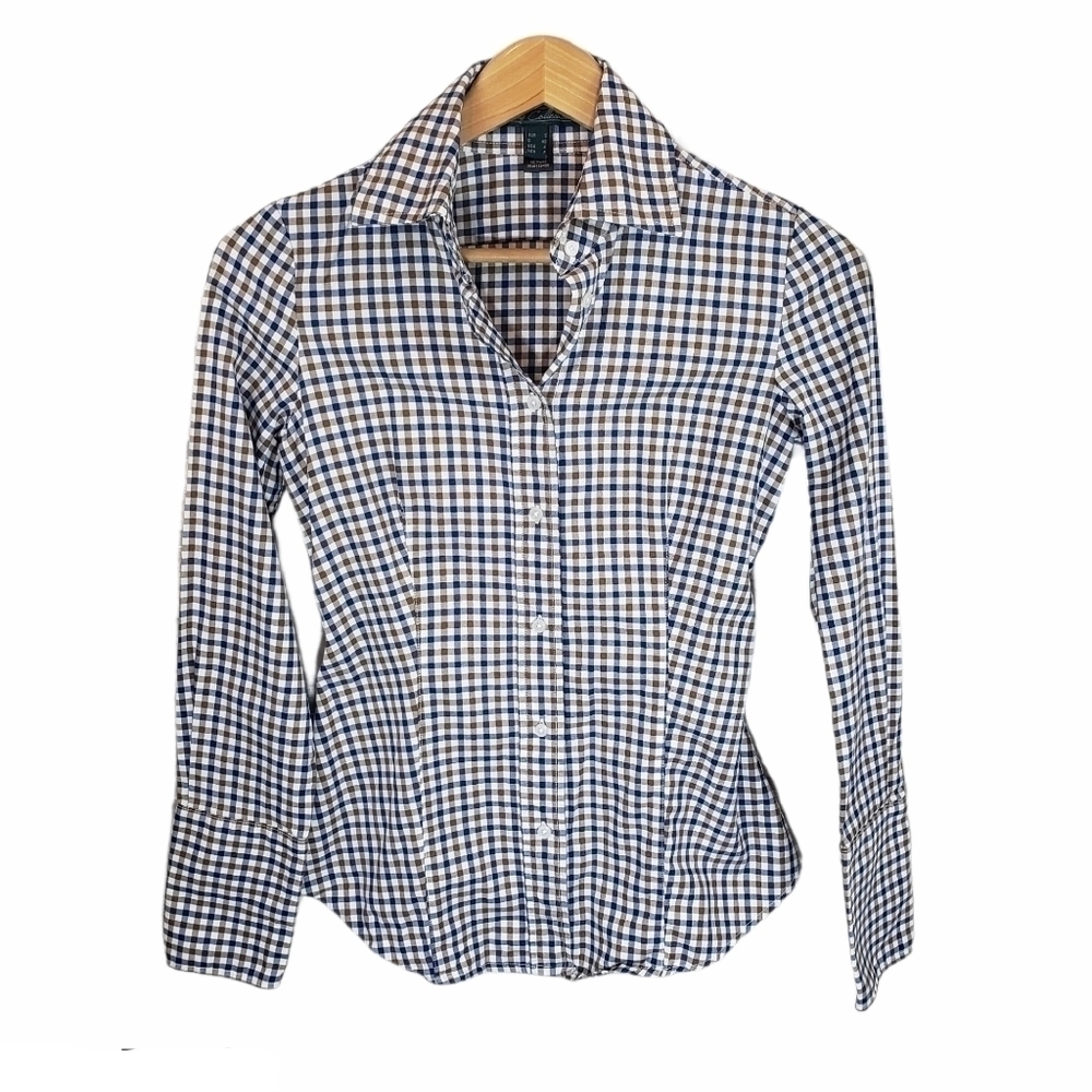 MING COLLECTION Plaid Long Sleeve Shirt Size 4